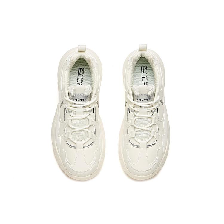 Anta Mesh, Synthetic Leather Cushioning Slip Resistant Abrasion Resistant Lightweight Low top Chunky Sneakers Women's 922048822-4