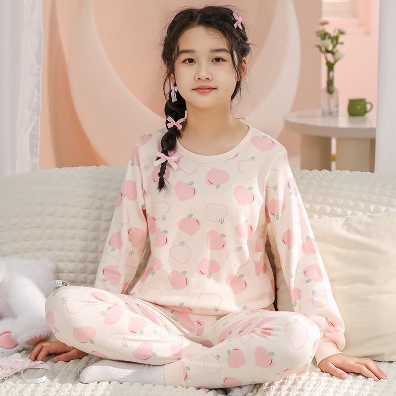 Teen Boys' Autumn Cotton Clothes Set: Thin Style Underwear and Wool Shirt for Junior High Students