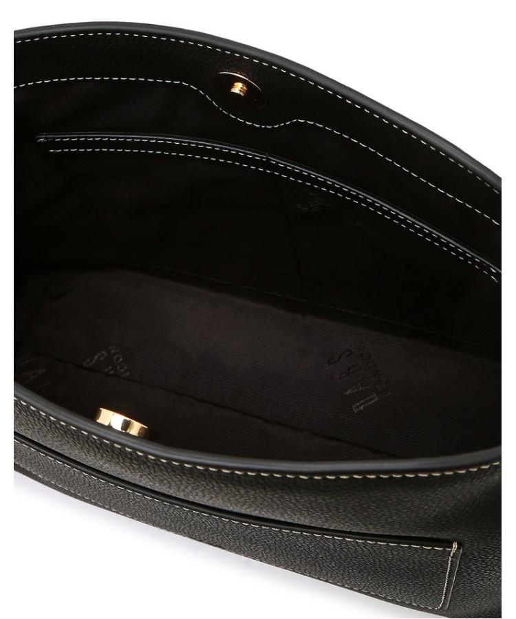 Daks Womens Accessories Black Dd Logo Cowhide Shoulder Bag_Dcba6E751Bk
