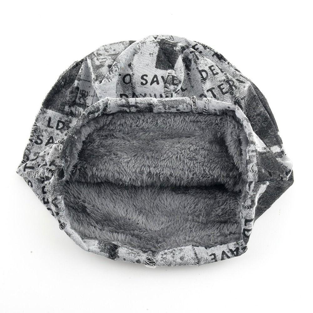 Tie-dye Slouchy Beanie Hat Stretchy Streetwear Beanie Retro Plush Lined Beanie  For Men Women