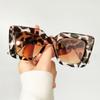 Leopard Print Square Women Gradient Eyeglasses Fashion Decorative SunGlasses Suitable for Stylish Eyewear