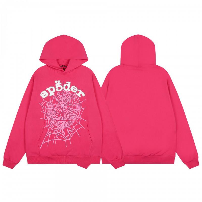 Felpa Sp5der FW23 Unisex Streetwear Pullover Felpa Con Stampa Ragnatela Vestibilità Larga Misto Cotone