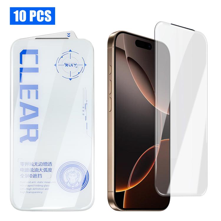 10Pcs 3D Curved Edge Zero-Border HD 9H+ Tempered Glass Screen Protector For iPhone 17 Pro, Bubble-Free Auto Adsorption Film