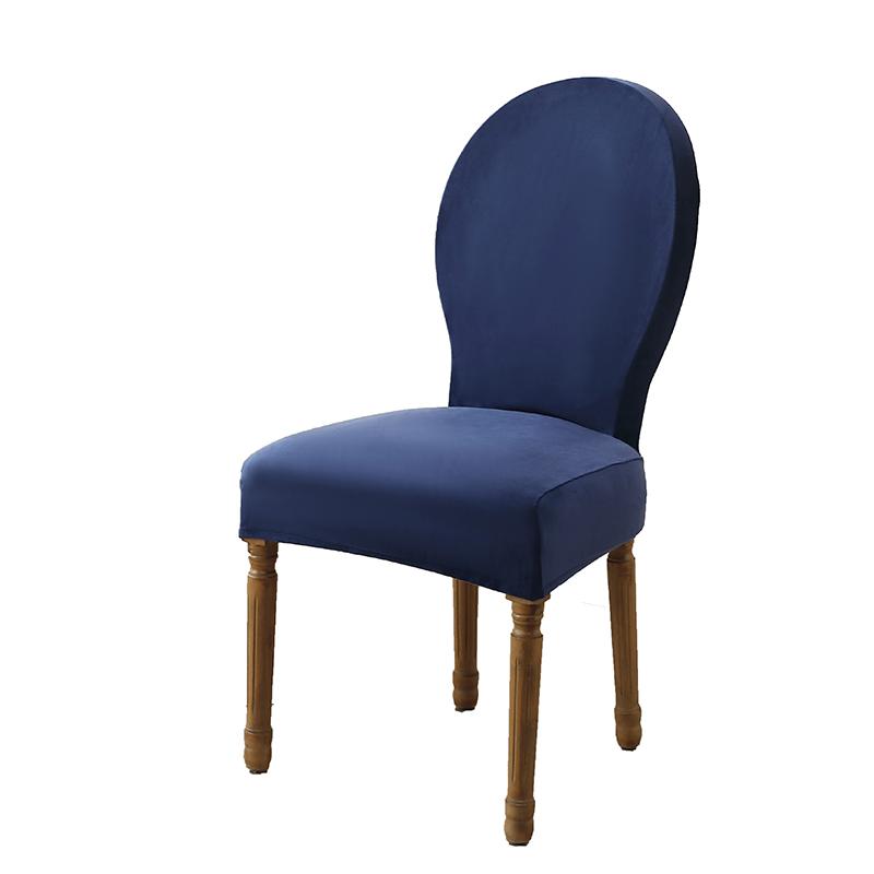 

1Pc Velvet Curved Back Chair Cover Stretch Dining Chair Covers Seat Slipcover Solid Color Chair Furniture Protector Wedding Home 1PC Chair Cover