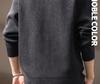 Men's Winter Heavyweight Henley Collar Retro Knit Sweater