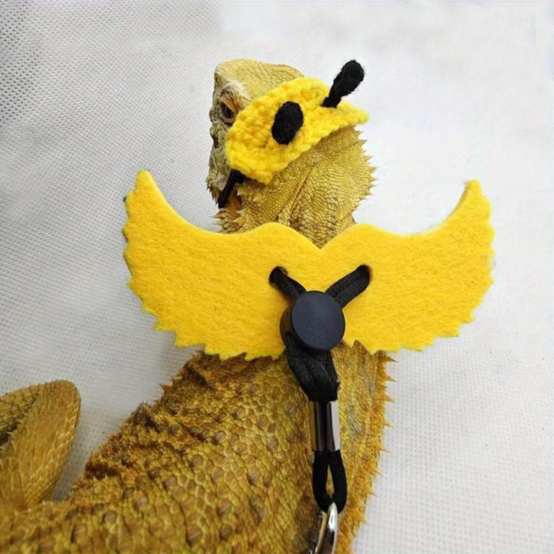 Pet Lizard Harness Leash Set Small Reptiles Hamsters Outdoor Walking Safe Adjustable Head Collar
