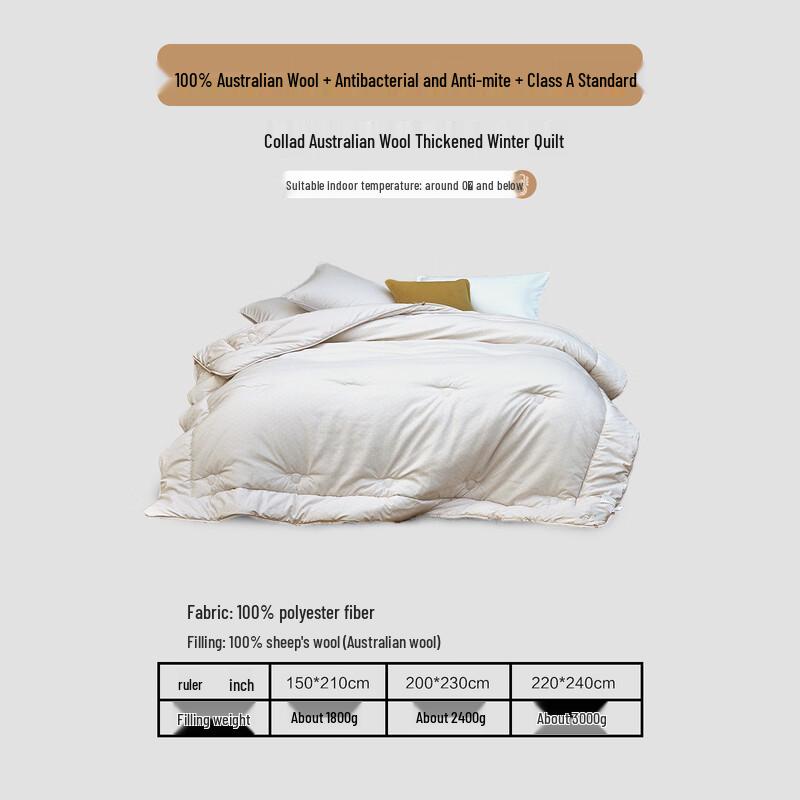 Mercury Home Textiles 100% Australian Wool Quilt