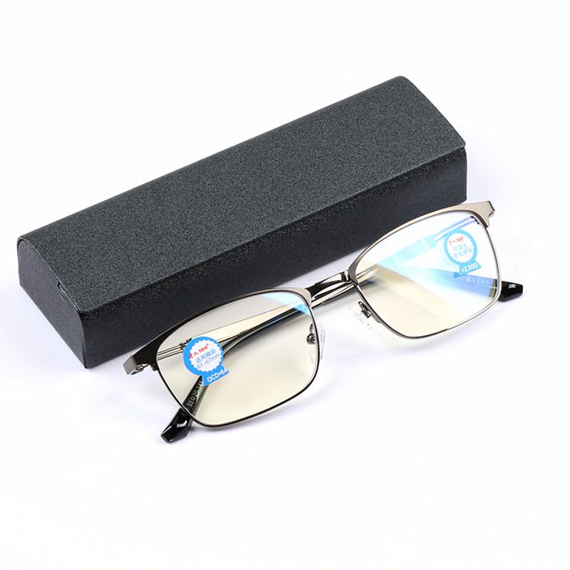

High-Definition Resin Anti-Blue Light Gray Reading Glasses for Men and Women +3.00