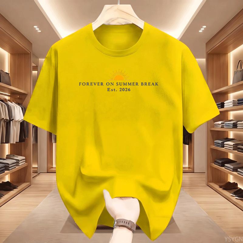 Teacher Retireunisext Tee Shirt Forever On Summer Break 2026 T Shirt Teacher Retiring Tees Unisex Cotton Short Sleeve Tees Tops