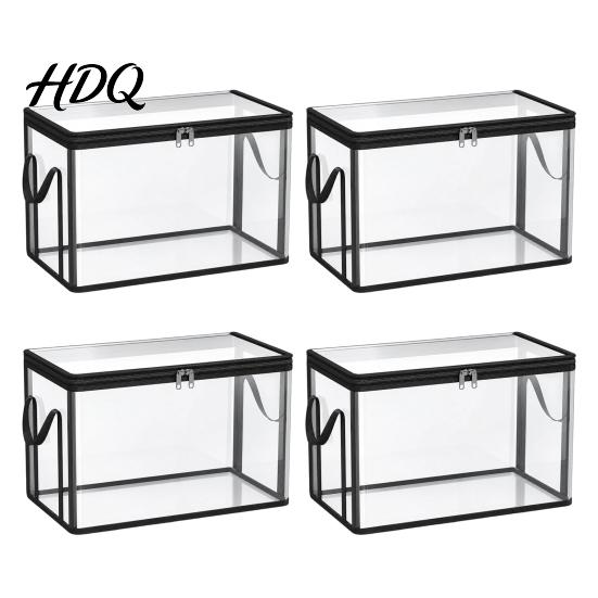 Portable Storage Bags Clear Clothes Bag with Lid And Reinforced Handles Moving Transparent Organizers Bags Waterproof Bedding Dorm Organizer