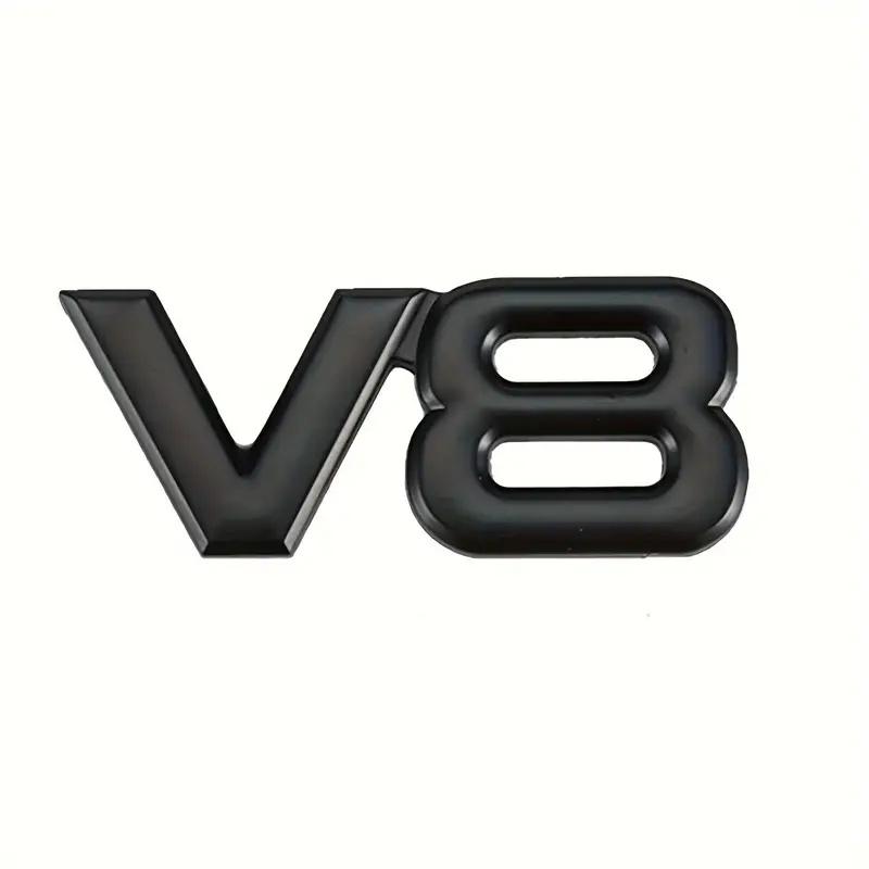 wert-gijn-Metal 3D V8 Engine Displacement Trunk Rear Car Badge Decal Emblem Sticker Auto Styling For TOYOTA VW BENZ BWM VOLVO JEEP AUDI120000