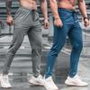 Men's Casual Slim Fit Summer Pants, Solid Color, Drawstring, Cuffed, Fashionable.