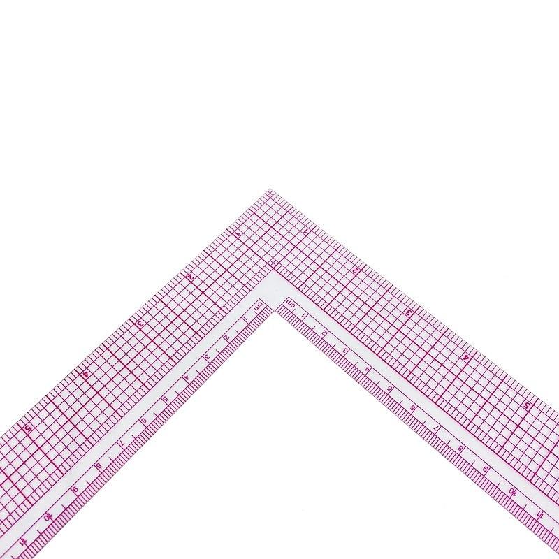 L Shape Sewing Ruler Plastic L-Square Curve Ruler Metric Inch Right Angle for Tailor Craft Tool Drawing Measuring Supplies