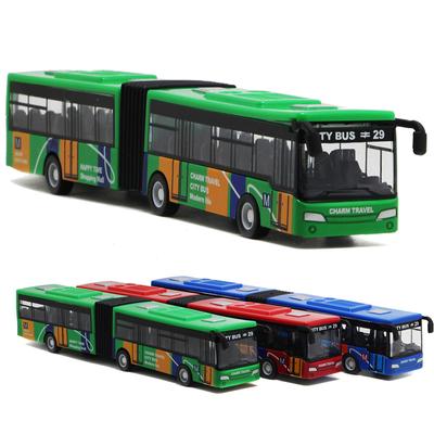 Legierung Doppel Abschnitt Erweiterte Mini Bus Kleine Pull Back Kinder Spielzeug Bus Spielzeug
