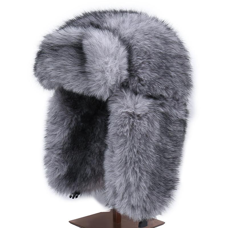 

Winter Thickened Faux Mink Fur Earmuff Cap With Extended Brim For Men Women темно-сірий