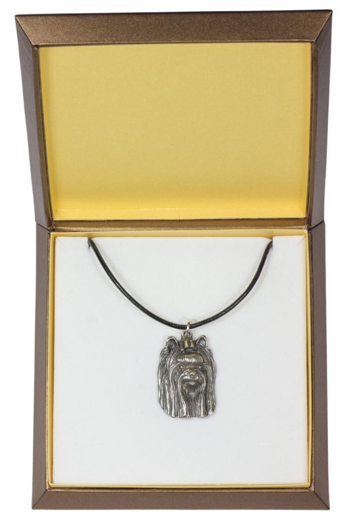 

Yorkshire Terrier, Yorkie III - Dog necklace in gift box, silver-plated locket for dog fan, striking pendant by Art-Dog brand срібний