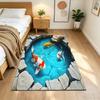 Koi-Fische und Kirschblüten Rutschfester Heimteppich Design für Wohnzimmer Schlafzimmer Büro Dekor Geschenk mit Lebendigem Muster und Bequem