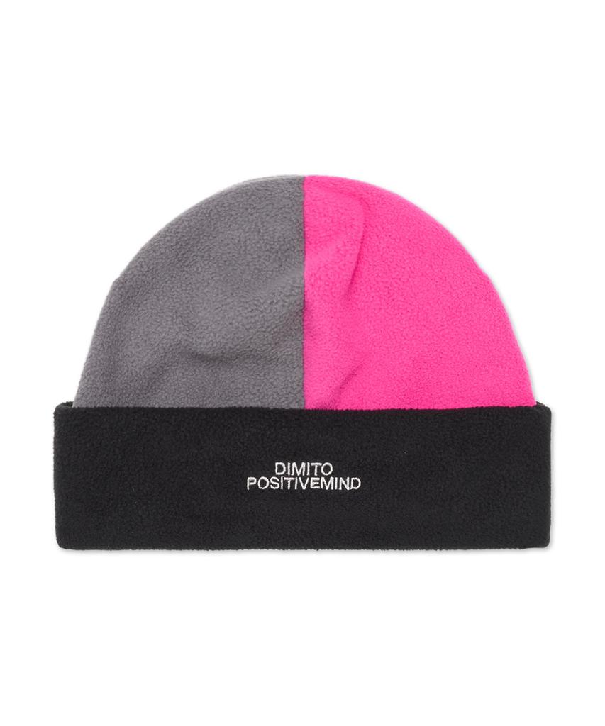 DIMITO Color Block Fleece Beanie Black