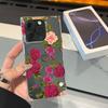Square Back Tube Protection Clear Case For iPhone 11 13 16 ProMax 15 Plus 14 Pro Max 12 Anti-Oxygen,Full Screen Rose Pattern Casing