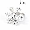 6PCS Reusable Christmas Snowflake Napkin Ring Metal Napkin Buckle Xmas Napkin Holder  Wedding