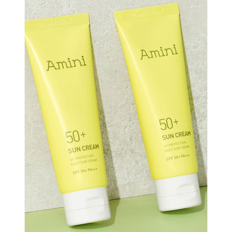 Amini Daily Low-Irritation Moisture Collagen Sunscreen 50ml (SPF50+) 2 X