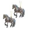 2 Pcs Horse Christmas Ornament Acrylic Sparkly Rhinestones Horse Hanging Decoration 2D Flat Christmas Tree Ornament for Horse Lovers