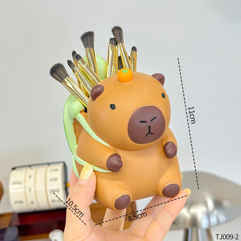 

Creative Cute Capybara Pen Holder Large Capacity Portable Makeup Brush Holder Multi Functional Cartoon Stationery Storage Box