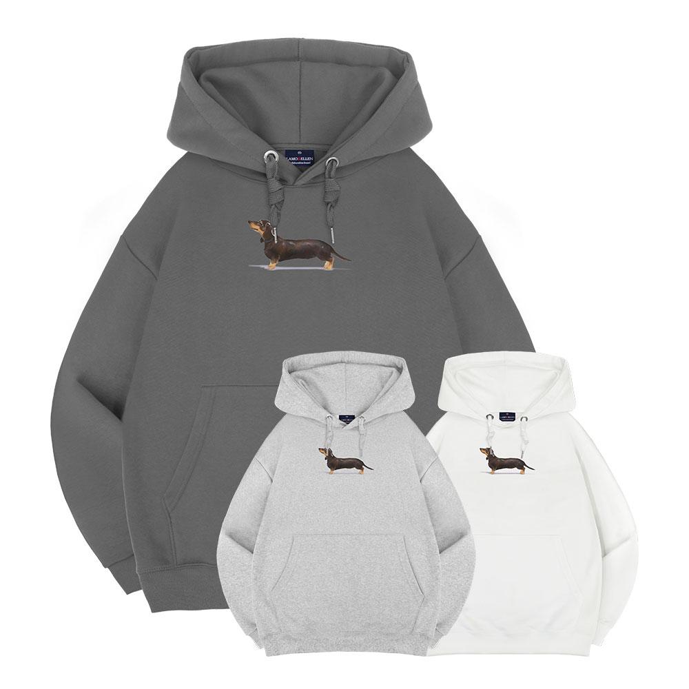 Dachshund Oversized Hoodie Ivory/S white