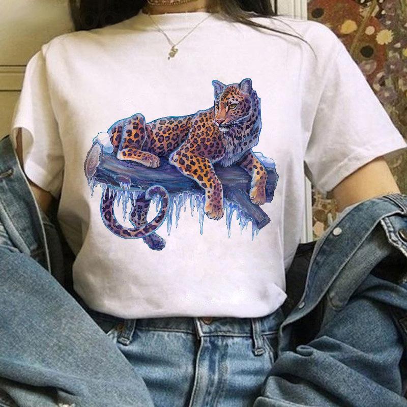 Fox Cartoon Print T Shirt Women Harajuku Casual Funny T Shir Women Clothing Tops Aesthetic Clothes Graphic T Shirts