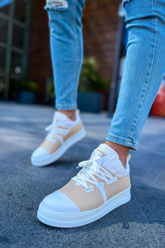 Chekich H New Collection CH219 Laser Men Shoe White Black Brown Tan