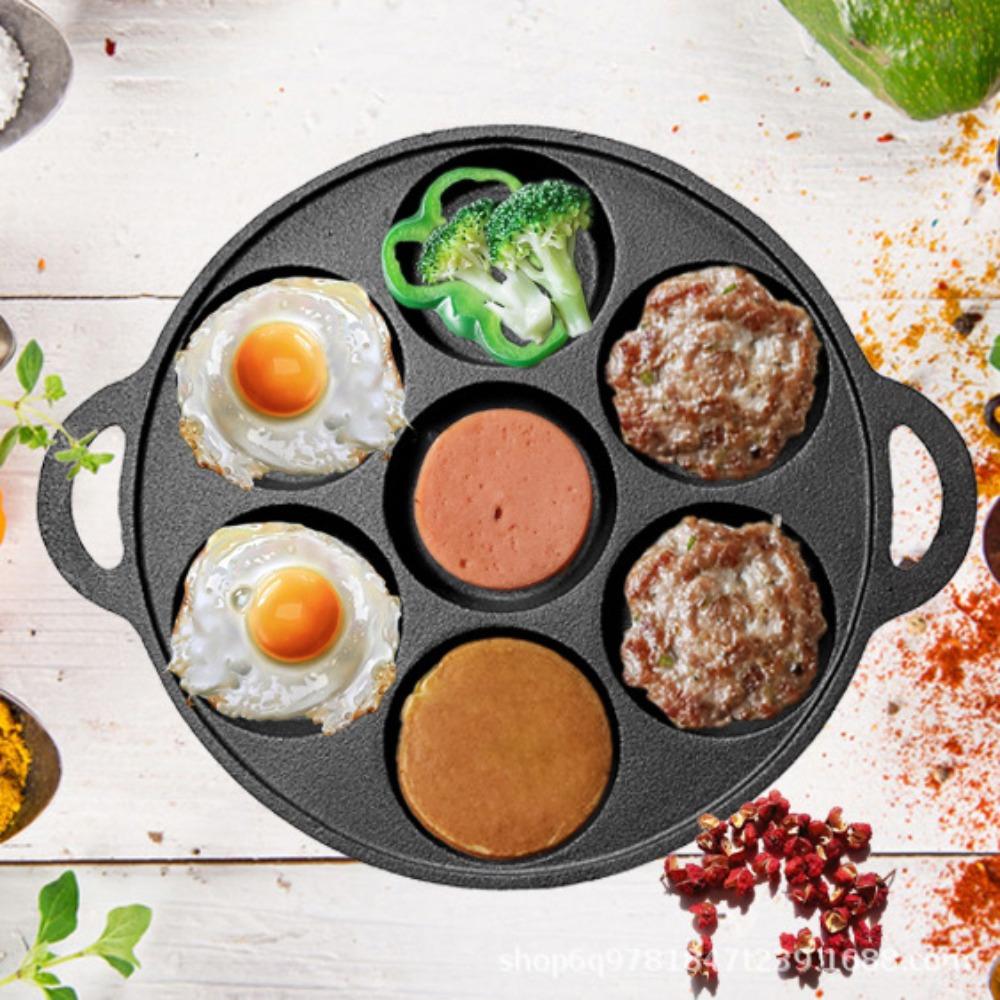Non-Stick Fried Eggs Pot Efficient Kitchen Frying Pan Cookware 7 Hole Omelette Pan  Commercial