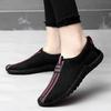 Breathable Light Women Shoes New Casual Men's Breathable Slip-On Walking Sneakers for Outdoor Black Mesh Fabric Rubber Sole