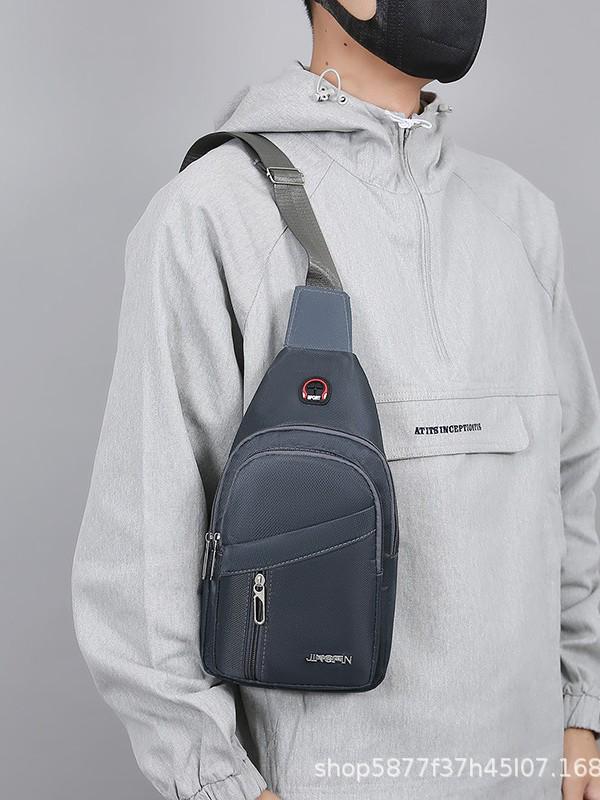 2025 Men's Waterproof Oxford Canvas Chest Bag: Korean Style Small Crossbody Shoulder Backpack