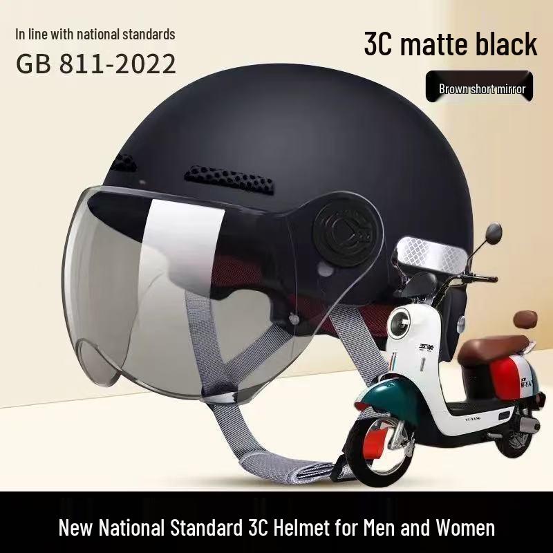 3C Certified Summer Motorcycle Half-Helmet for Men & Women, with Sun Protection, Universal All-Season Riding Hat