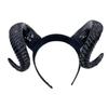 Gothic Black Demon Horn Headwear Realistic Goat Horn Hair Hoop Halloween Devil Headband  Carnival