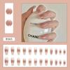 Blush Ombre Press-on Nails with Heart Rhinestones