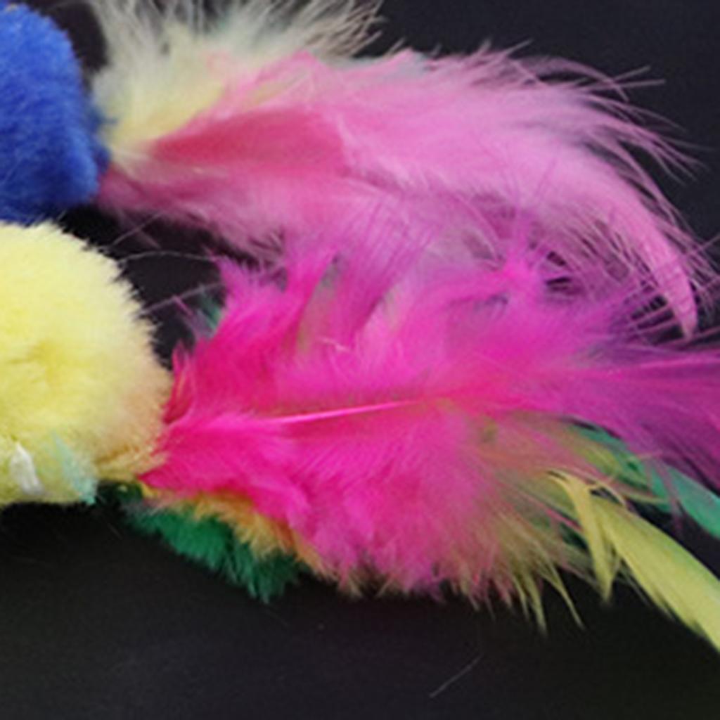 Interactive Cat Toy Chasing Toys Colorful Cute Plush Interactive False Mouse for Indoor Cats Entertain
