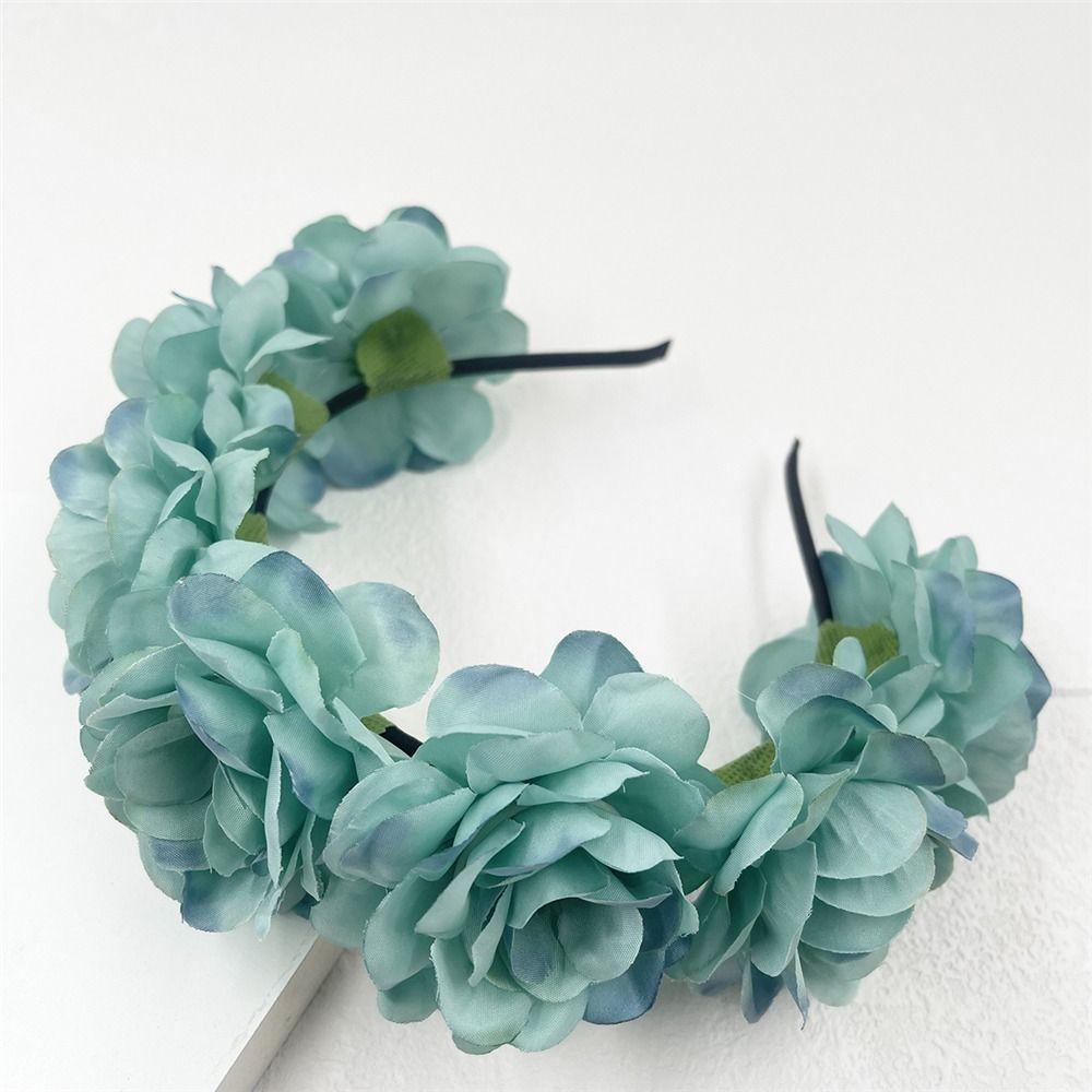 Bohemian Rose Flower Headpiece Photo Props Headwear Fashion Floral Crown Hairband  for Women Girls
