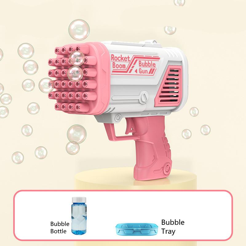 

1 комплект пузырькового пулемета, пузырьковый пистолет с 32 отверстиями и подсветкой, открытый летний пляж, детские игрушки-пузыри на день рождения, свадьбу, вечеринку, веселый подарок для девочки и мальчика розовый