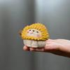 Cute Tea Pet Handmade Purple Clay Durian Teaware Pets Hedgehog Model Ornament Sculpture Tea Statue Handicraft Home Decor Tea Set