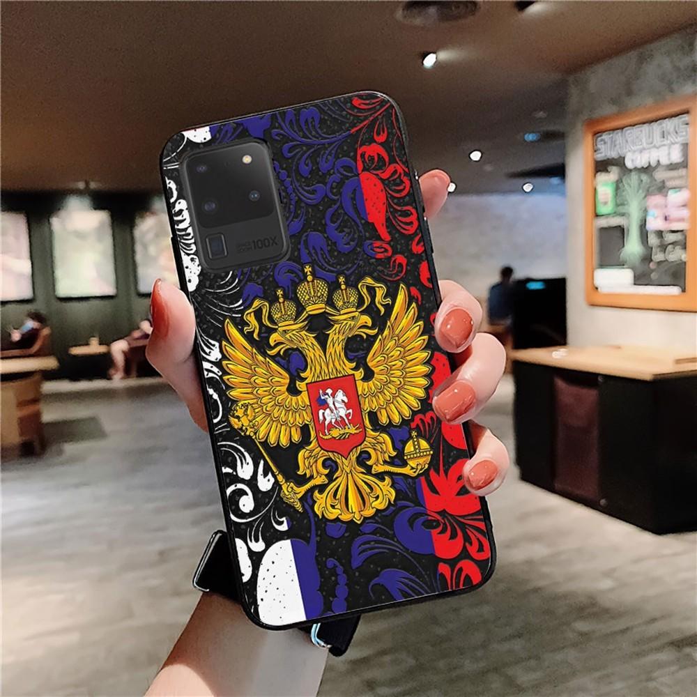 Russia Coat Of Arms Eagle Flag Phone Case For Samsung S 9 10 20 21 22 23 30 23plus lite Ultra FE S10lite Fundas