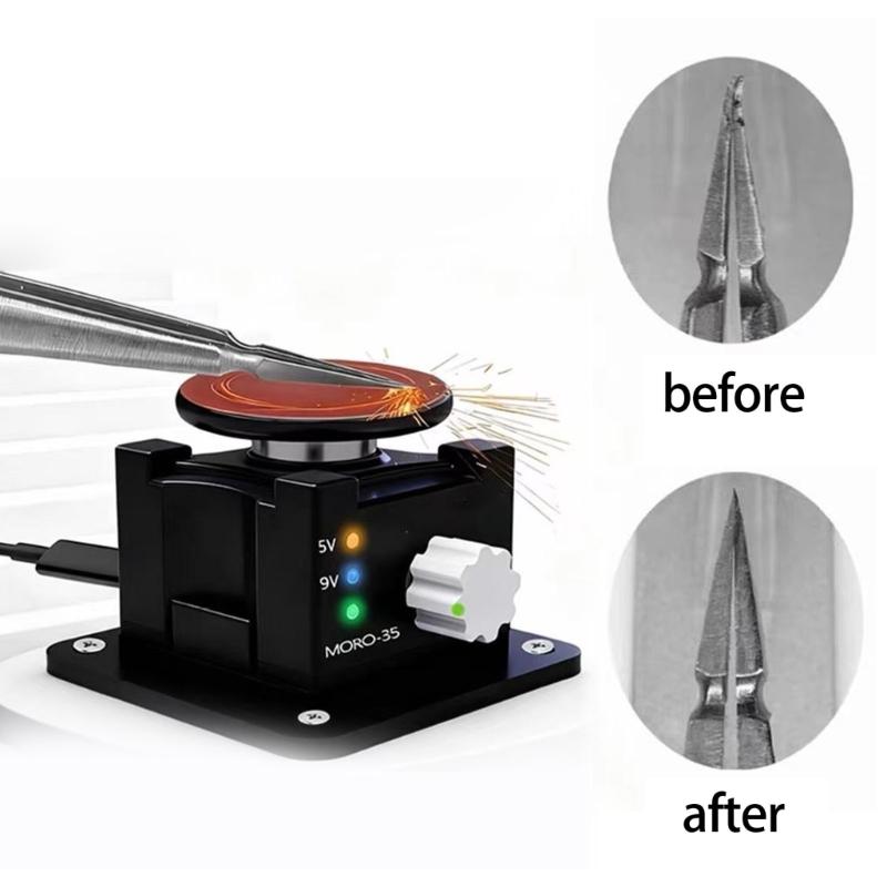 Hand Disc Sharpener Electric Polisher Grinding Machine for Tweezers Scissor Enhanced Durability&Efficiency Sharpening