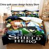 The Rising Of The Shield Hero Anime Bedding Set 3Pcs Isekai Manga Duvet Cover Set With Pillowcases For Teens Fans Bedroom Decor