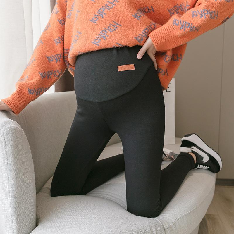 

Real shot, maternity leggings, trousers, winter wear, piled and thickened versatile thermal cotton pants, autumn and winter models look thin M чёрный