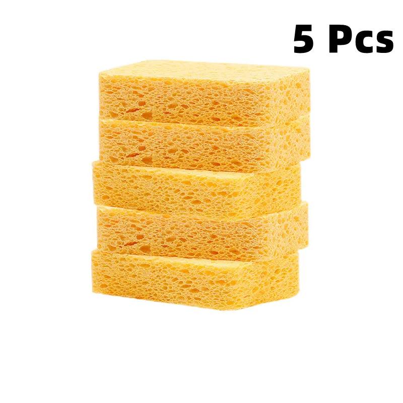 5pcs Kitchen Wood Pulp Magic Sponge Eraser For Washing Dishes Cooktop Removes Rust Tableware Pan for Home Cleaning Tools