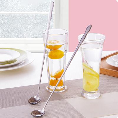 Stirring Spoon Long Handle Food Grade Comfortable Grip Polished Flatware Stainless Steel Ice Cream Dessert