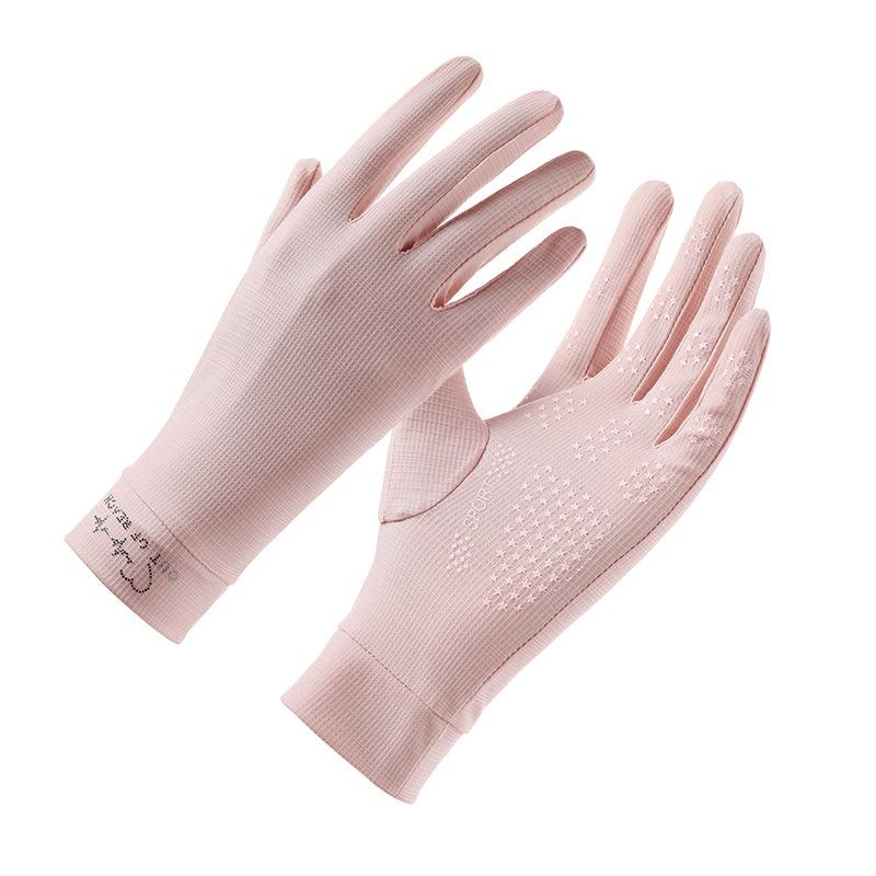 Sunscreen gloves women's summer outdoor riding non-slip sports fitness breathable driving running cool ice silk gloves