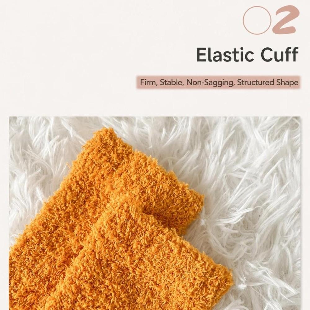 Coral Velvet Long Tube Socks Thick Fabric Warm Winter Socks Preppy Solid Color Stockings For Women