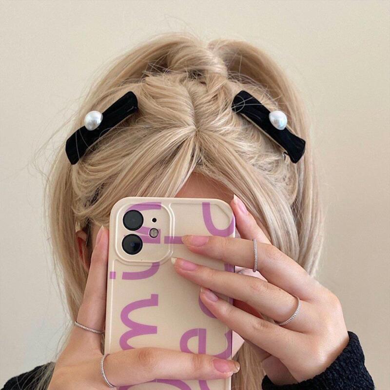 Women s Winter Simple Classic Hairpin Clip A25916_Black