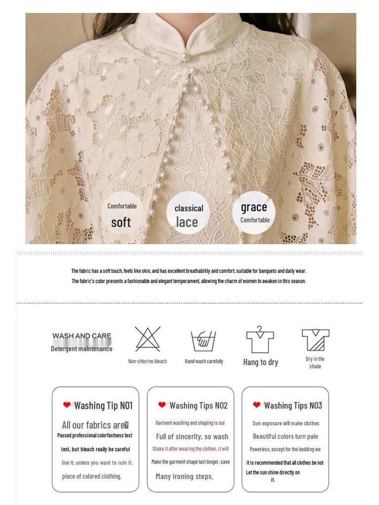 Damen Abendkleid Cheongsam Schal - Stilvoller Spitzen-Cardigan für Sonnenschutz